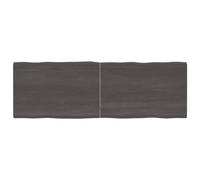 LAPOOH Plateau de table en bois traité chêne avec bord naturel gris 180 x 60 x 4 cm, plan de travail de cuisine, plateaux en bois, table de salon, plan de travail en bois