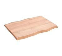 LAPOOH Plateau de table en bois traité chêne, bord naturel 80 x 60 x 4 cm, plan de travail de cuisine, planches en bois, table de salon