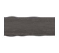 LAPOOH Plateau de table en bois traité chêne bord naturel gris 100 x 40 x 2 cm, plan de travail de cuisine, planches en bois, table de salon, plan de travail en bois - 364013