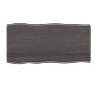 LAPOOH Plateau de table en bois traité chêne bord naturel gris 100 x 50 x 2 cm, plan de travail de cuisine, planches en bois, table de salon, plan de travail en bois - 364016