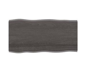 LAPOOH Plateau de table en bois traité chêne bord naturel gris 100 x 50 x 2 cm, plan de travail de cuisine, planches en bois, table de salon, plan de travail en bois - 364016
