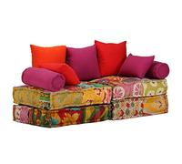 LAPOOH Pouf modulaire 2 places en tissu patchwork, canapés de salon, canapé tantra, fauteuils, petit canapé - SPU : 244985