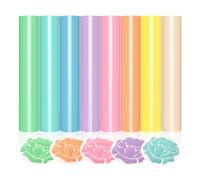 LAPOOH Puff Vinyl Heat Transfer-8 Couleurs 3D Puff HTV Heat Transfer Vinyl 30X25 Pouces T-Shirt en Vinyle Thermocollant Gonflé de Couleur Pastel