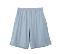 LApooh Short De Pyjama en Coton pour Femme, Bas De Couchage Doux, Longueur Genou avec Poches, Short De Salon Élégant, Pantalon Décontracté Ample pour Femme, Sommeil, Gym, Course À Pied, Bleu Cl