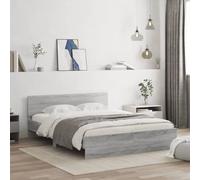 LAPOOH Structure de lit avec tête de lit grise Sonoma 140 x 190 cm, base de lit, cadre de lit, cadre de lit, lit jeune, lit de chambre à coucher, sommier - 3207502