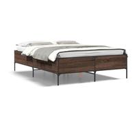 LAPOOH Structure de lit en bois d'ingénierie métal marron chêne 120 x 200 cm, base de lit, structure de lit, cadre de lit, lit de bébé, lit jeune, lit de chambre à coucher, sommier - 3279806