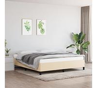 LAPOOH Structure de lit en tissu couleur crème 180 x 200 cm, base de lit, structure de lit, cadre de lit, cadre de lit, lit juvénile, lit de chambre à coucher, sommier - 347087