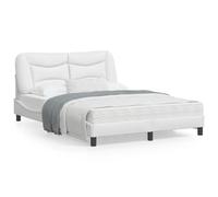 LAPOOH Structure de lit tête de lit en similicuir blanc 140 x 190 cm, base de lit, cadre de lit, cadre de lit, lit jeune, lit de chambre à coucher, sommier - 3207996