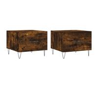 LAPOOH Table basse 2 unités en bois d'ingénierie chêne fumé 50 x 50 x 40 cm, table basse de salon, table basse, table basse, table de salon, meubles de salon modernes 829391