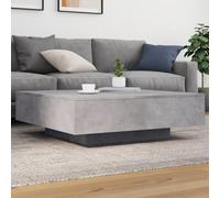 LAPOOH Table Basse avec lumières LED Gris béton 100x100x31 cm,Table Basse Salon,Petite Table Basse,Table Basse Rétro