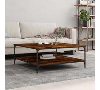 LAPOOH Table Basse chêne fumé 100x100x40 cm Bois d'ingénierie,Table Basse Salon,Petite Table Basse,Table Basse Rétro