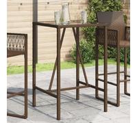LAPOOH Table de bar d'extérieur en rotin synthétique marron 70 x 70 x 110 cm, table de terrasse, table extérieure, table de jardin, tables de terrasse et de jardin - 368694