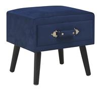 LAPOOH Table de chevet, tables de chevet pour chambre, table d'appoint, table de chevet, meuble de chambre, bleu, 40 x 35 x 40 cm velours