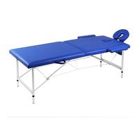 LAPOOH Table de massage pliable 2 zones avec structure en bois bleu, accoudoirs Tattoo, table de massage, table de massage 110086