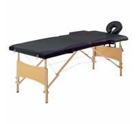 LAPOOH Table de massage pliable 2 zones en bois noir, accoudoirs Tattoo, table de massage, table de massage 110207