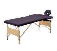 LAPOOH Table de massage pliable 2 zones en bois violet, accoudoirs Tattoo, table de massage, table de massage 110186