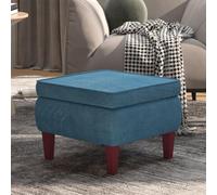 LAPOOH Tabouret avec Pieds en Bois Bleu Velours,Chaise De Bar,Chaise Bar Cuisine