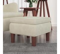LAPOOH Tabouret avec Pieds en Bois Crème Velours,Chaise De Bar,Chaise Bar Cuisine