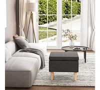 LAPOOH Tabouret avec Pieds en Bois Gris foncé Tissu,Chaise De Bar,Chaise Bar Cuisine