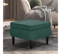 LAPOOH Tabouret avec Pieds en Bois Vert foncé Velours,Chaise De Bar,Chaise Bar Cuisine