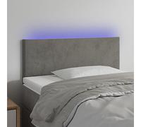LAPOOH Tête de lit à LED Gris Clair 80x5x78/88 cm Velours,Tete de lit capitonnée,tête de lit à Poser au Sol
