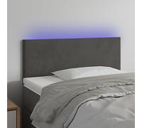 LAPOOH Tête de lit à LED Gris foncé 100x5x78/88 cm Velours,Tete de lit capitonnée,tête de lit à Poser au Sol