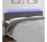 LAPOOH Tête de lit à LED Gris foncé 180x5x78/88 cm Velours,Armoire De Tête De Lit,Tête De Lit pour Adulte,Meuble De Chambre À Coucher