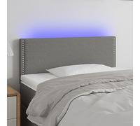 LAPOOH Tête de lit à LED Gris foncé 90x5x78/88 cm Tissu,Tete de lit capitonnée,tête de lit à Poser au Sol