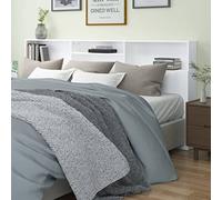 LAPOOH Tête de lit Blanc 220x19x103,5 cm, Classique, Queen, Montage mural