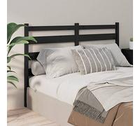 LAPOOH Tête de lit Noir 126x4x100 cm Bois Massif de pin,Tete De Lit Capitonnée,Tête De Lit À Poser Au Sol