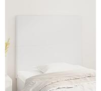 LAPOOH Têtes de lit 2 pcs Blanc 80x5x78/88 cm Similicuir,Tete de lit capitonnée,tête de lit à Poser au Sol