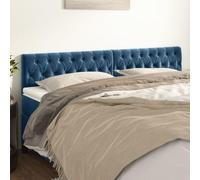 LAPOOH Têtes de lit 2 pcs Bleu foncé 100x7x78/88 cm Velours,Tete de lit capitonnée,tête de lit à Poser au Sol