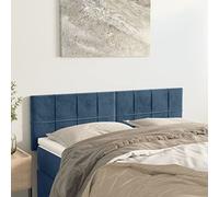 LAPOOH Têtes de lit 2 pcs Bleu foncé 72x5x78/88 cm Velours,Tete de lit capitonnée,tête de lit à Poser au Sol