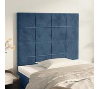 LAPOOH Têtes de lit 2 pcs Bleu foncé 90x5x78/88 cm Velours,Tete de lit capitonnée,tête de lit à Poser au Sol