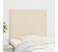 LAPOOH Têtes de lit 2 pcs Crème 100x5x78/88 cm Tissu,Tete de lit capitonnée,tête de lit à Poser au Sol