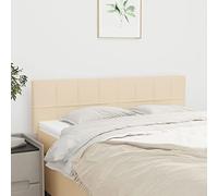 LAPOOH Têtes de lit 2 pcs Crème 72x5x78/88 cm Tissu,Tete de lit capitonnée,tête de lit à Poser au Sol