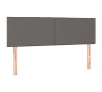 LAPOOH Têtes de lit 2 pcs Gris 72x5x78/88 cm Similicuir,Tete de lit capitonnée,tête de lit à Poser au Sol