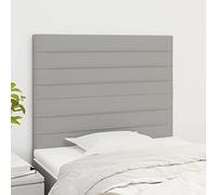 LAPOOH Têtes de lit 2 pcs Gris Clair 100x5x78/88 cm Tissu,Tete de lit capitonnée,tête de lit à Poser au Sol