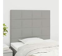 LAPOOH Têtes de lit 2 pcs Gris Clair 80x5x78/88 cm Tissu,Tete de lit capitonnée,tête de lit à Poser au Sol