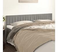 LAPOOH Têtes de lit 2 pcs Gris Clair 80x5x78/88 cm Velours,Tete de lit capitonnée,tête de lit à Poser au Sol
