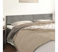 LAPOOH Têtes de lit 2 pcs Gris Clair 80x5x78/88 cm Velours,Tete de lit capitonnée,tête de lit à Poser au Sol