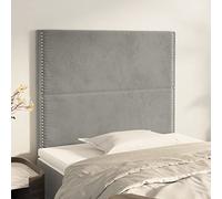 LAPOOH Têtes de lit 2 pcs Gris Clair 80x5x78/88 cm Velours,Tete de lit capitonnée,tête de lit à Poser au Sol