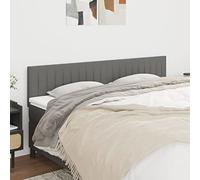 LAPOOH Têtes de lit 2 pcs Gris foncé 80x5x78/88 cm Tissu,Tete de lit capitonnée,tête de lit à Poser au Sol