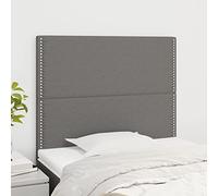 LAPOOH Têtes de lit 2 pcs Gris foncé 80x5x78/88 cm Tissu,Tete de lit capitonnée,tête de lit à Poser au Sol