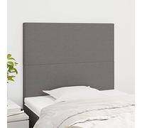 LAPOOH Têtes de lit 2 pcs Gris foncé 80x5x78/88 cm Tissu,Tete de lit capitonnée,tête de lit à Poser au Sol