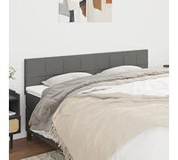 LAPOOH Têtes de lit 2 pcs Gris foncé 80x5x78/88 cm Tissu,Tete de lit capitonnée,tête de lit à Poser au Sol