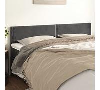 LAPOOH Têtes de lit 2 pcs Gris foncé 80x5x78/88 cm Velours,Tete de lit capitonnée,tête de lit à Poser au Sol