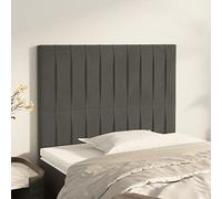 LAPOOH Têtes de lit 2 pcs Gris foncé 80x5x78/88 cm Velours,Tete de lit capitonnée,tête de lit à Poser au Sol