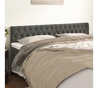 LAPOOH Têtes de lit 2 pcs Gris foncé 90x7x78/88 cm Velours,Tete de lit capitonnée,tête de lit à Poser au Sol