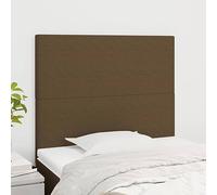 LAPOOH Têtes de lit 2 pcs Marron Foncé 90x5x78/88 cm Tissu,Tete de lit capitonnée,tête de lit à Poser au Sol